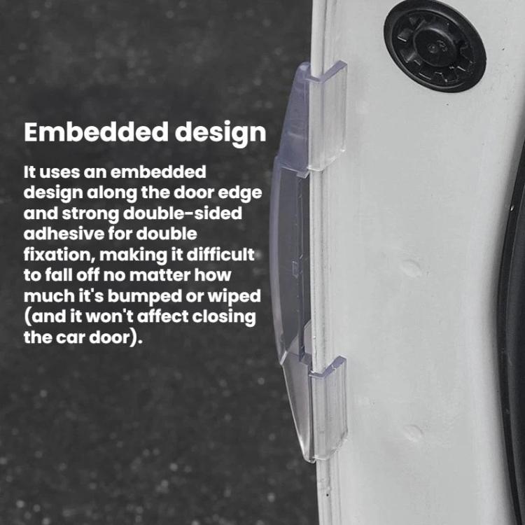 SHUNWEI SD-2158 4pcs / set Universal Car Door Anti-Collision Sticker Door Edge Anti-Scratch & Anti-Bump Rubber Strip – Waterproof, Anti-Scratch