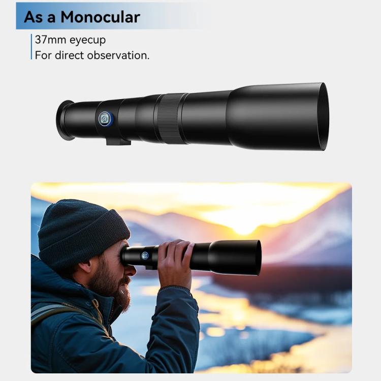 APEXEL TeleCular 50x Telephoto Lens Kit for Smartphone with 360-degree Ball Head Tripod & Internal Focus, APL-T50X – Aluminum Alloy