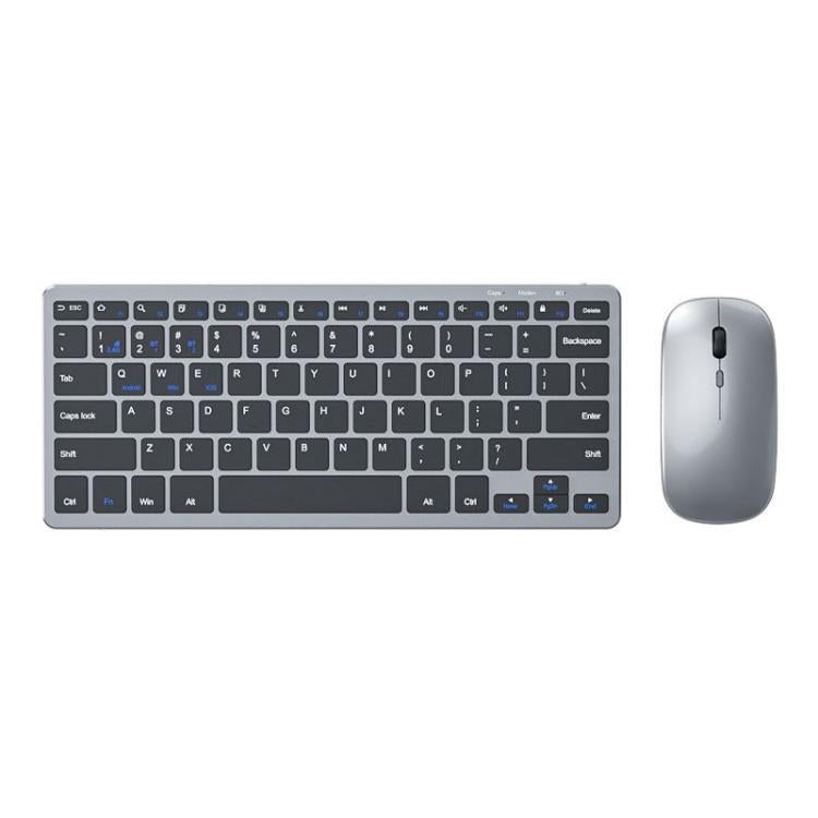 iMICE WK-102 Type-C Rechargeable Dual-Mode Wireless Keyboard and Mouse Set – Bluetooth Silver Black