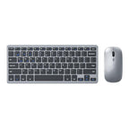 iMICE WK-102 Type-C Rechargeable Dual-Mode Wireless Keyboard and Mouse Set – Bluetooth Silver Black