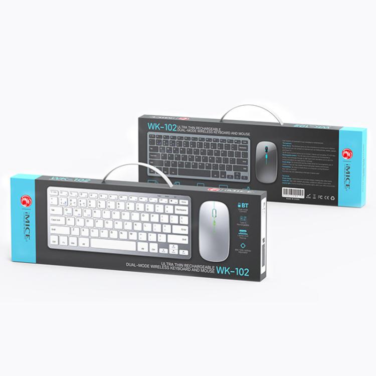 iMICE WK-102 Type-C Rechargeable Dual-Mode Wireless Keyboard and Mouse Set – Bluetooth