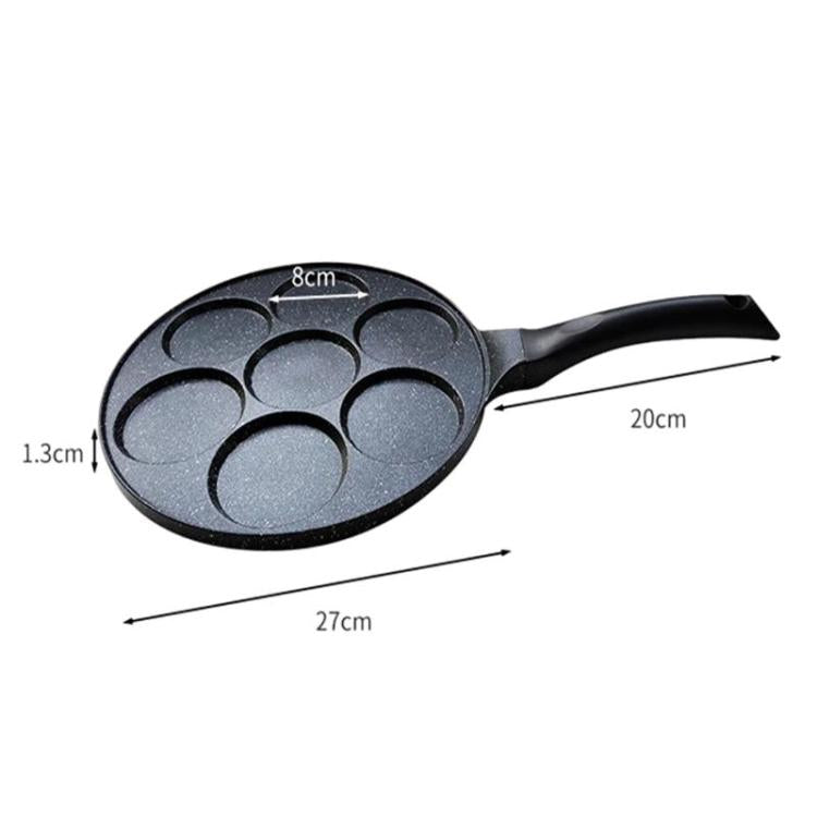 7-Cup Non-Stick Breakfast Burger Pan Household Flat Bottom Egg Frying Pan, Smooth Finish Gas, Waffle Gas, Smooth Finish General, Waffle General Smooth Finish Gas