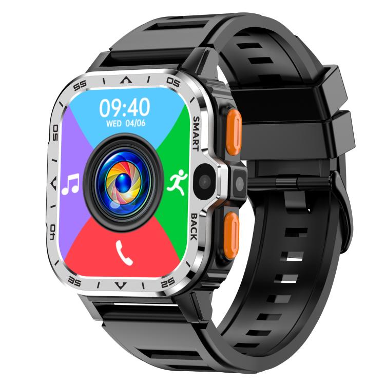 Eurasian African Versions 4G SIM Card Slot Rugged Sports Smartwatch With Google Play Store, Black 2+16G, Silver 2+16G, Black 4+64G, Silver 4+64G Silver 2+16G