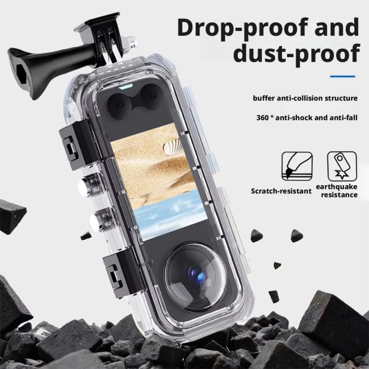 For Insta360 X5 Invisible Dive Case 45M/147ft Waterproof Underwater Housing With Seamless 360 Degree Stitching, PC Lens – Waterproof, Drop Protection