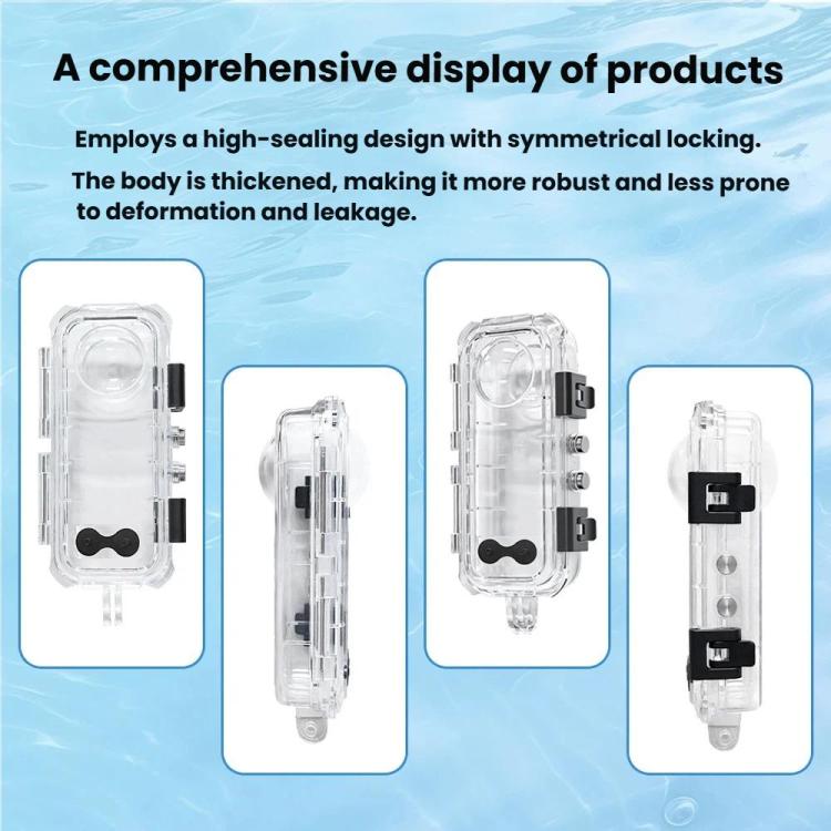 For Insta360 X5 Invisible Dive Case 45M/147ft Waterproof Underwater Housing With Seamless 360 Degree Stitching, PC Lens – Waterproof, Drop Protection