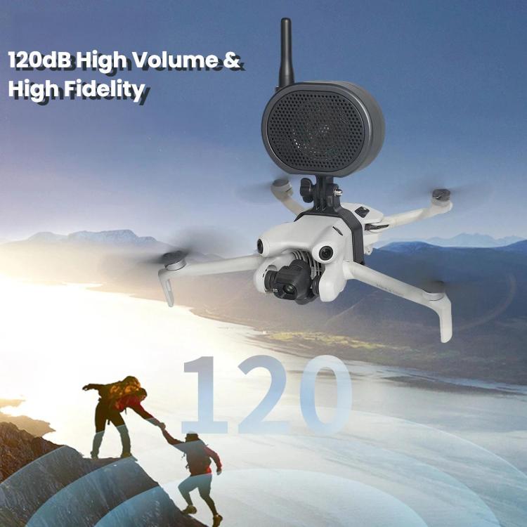Drone Megaphone for DJI Mini 4 Pro 2000M Long Distance Wireless Speaker 120dB High Volume Loudspeaker – Durable Build, Easy to Use