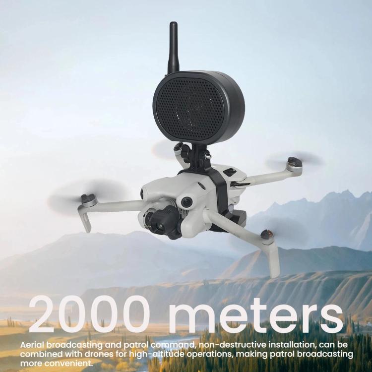 Drone Megaphone for DJI Mini 4 Pro 2000M Long Distance Wireless Speaker 120dB High Volume Loudspeaker – Durable Build, Easy to Use