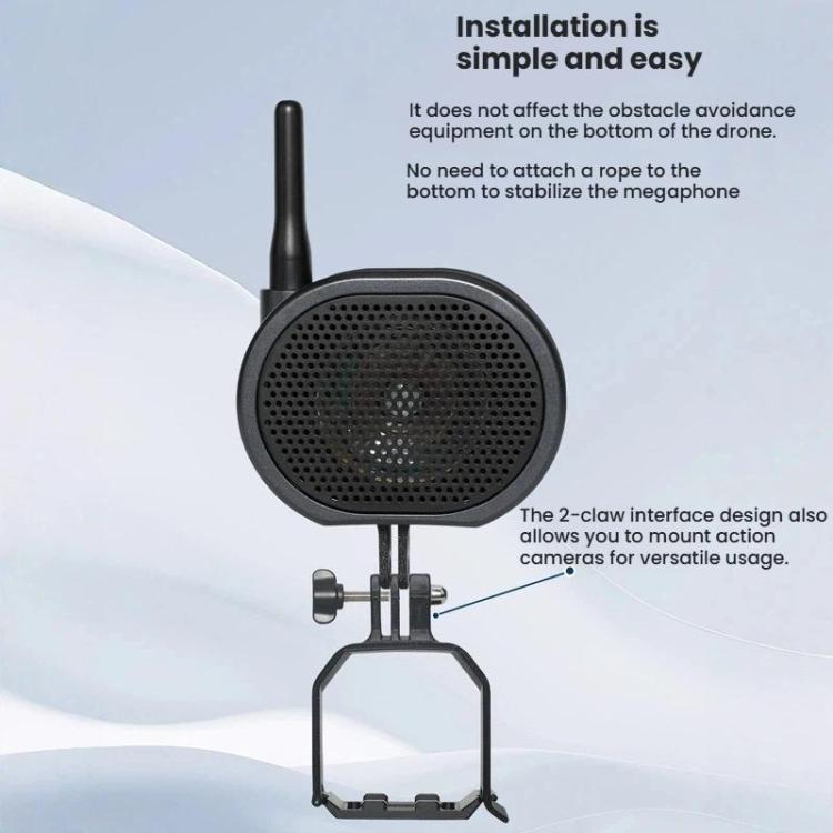 Drone Megaphone for DJI Mini 4 Pro 2000M Long Distance Wireless Speaker 120dB High Volume Loudspeaker – Durable Build, Easy to Use