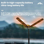 720 Degree Rotating Folding Outdoor Camping Lamp With Three-Leaf LED Blade