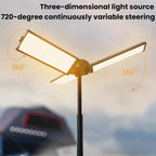 720 Degree Rotating Folding Outdoor Camping Lamp With Three-Leaf LED Blade