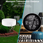 Smart WiFi Weather Station Clock Compatible With Tuya Smart Life Wireless Indoor Outdoor Thermometer Hygrometer, 1-to-1, 1-to-3
