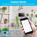Smart WiFi Weather Station Clock Compatible With Tuya Smart Life Wireless Indoor Outdoor Thermometer Hygrometer, 1-to-1, 1-to-3