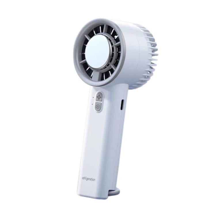 Portable Handheld Ice Cooling Fan Desktop Semiconductor Turbine High-Speed Fan White