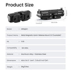 aMagisn Metal Magnetic Quick Release Mount 2.0 Lockable Adapter – Magnetic, Aluminum Alloy, For Insta360 GO Ultra