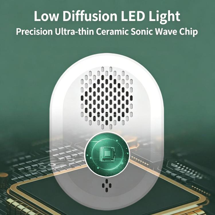 Intelligent Ultrasonic Mosquito Repellent Lamp, Household Silent Repeller For Mice, Insects & Cockroaches, US Plug