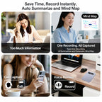 B86 Intelligent Noise-Reduction & Transcription Card-Shaped Voice Recorder, Bluetooth Magnetic AI Translator, 32GB, 64GB, No Memory Card – Magnetic, Bluetooth, Wireless Charging