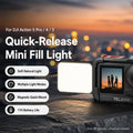 TELESIN Quick-Release Mini Vlog Fill Light, IPX5 Waterproof Magnetic LED Video Light With 3 Color Temps – Waterproof, Magnetic, TPU, For DJI Action 5 Pro/4/3 For DJI Action 5 Pro 4 3