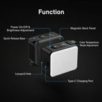 TELESIN Quick-Release Mini Vlog Fill Light, IPX5 Waterproof Magnetic LED Video Light With 3 Color Temps – Waterproof, Magnetic, TPU, For DJI Action 5 Pro/4/3