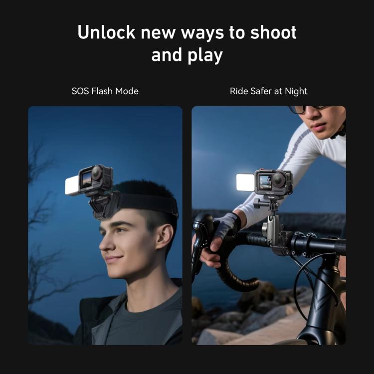 TELESIN Quick-Release Mini Vlog Fill Light, IPX5 Waterproof Magnetic LED Video Light With 3 Color Temps – Waterproof, Magnetic, TPU, For DJI Action 5 Pro/4/3