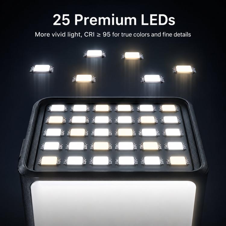 TELESIN Quick-Release Mini Vlog Fill Light, IPX5 Waterproof Magnetic LED Video Light With 3 Color Temps – Waterproof, Magnetic, TPU, For DJI Action 5 Pro/4/3
