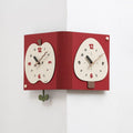 wozoom Living Room Minimalist Double-Sided Wall Clock Corner Decorative Clock, Red Medium, Red Large, Beige Large Red Medium
