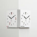 wozoom Double-Sided Corner Wall Clock Simple Decorative Clock For Living Room Corners, White Medium, White Large, Woodgrain Brown Medium, Woodgrain Brown Large – Durable Build, Easy to Use White Medium