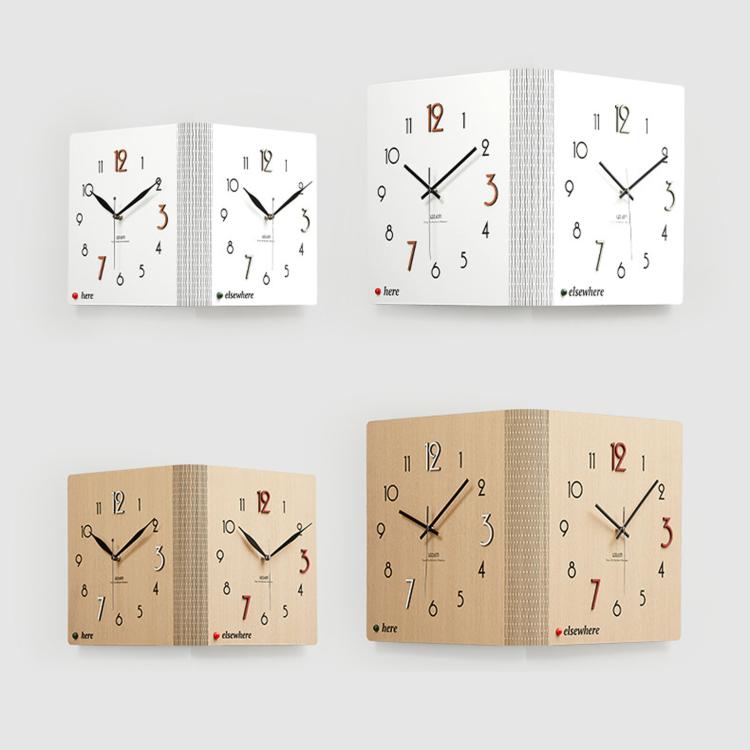 wozoom Double-Sided Corner Wall Clock Simple Decorative Clock For Living Room Corners, White Medium, White Large, Woodgrain Brown Medium, Woodgrain Brown Large – Durable Build, Easy to Use
