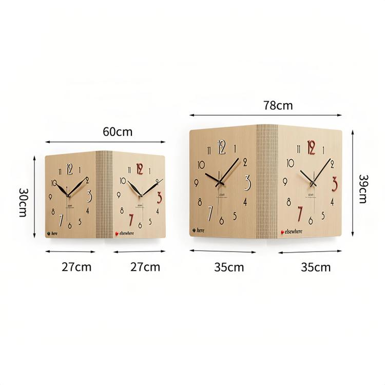 wozoom Double-Sided Corner Wall Clock Simple Decorative Clock For Living Room Corners, White Medium, White Large, Woodgrain Brown Medium, Woodgrain Brown Large – Durable Build, Easy to Use