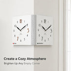 wozoom Double-Sided Corner Wall Clock Simple Decorative Clock For Living Room Corners, White Medium, White Large, Woodgrain Brown Medium, Woodgrain Brown Large – Durable Build, Easy to Use