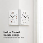 wozoom Double-Sided Corner Wall Clock Simple Decorative Clock For Living Room Corners, White Medium, White Large, Woodgrain Brown Medium, Woodgrain Brown Large – Durable Build, Easy to Use