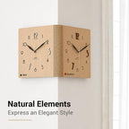 wozoom Double-Sided Corner Wall Clock Simple Decorative Clock For Living Room Corners, White Medium, White Large, Woodgrain Brown Medium, Woodgrain Brown Large – Durable Build, Easy to Use