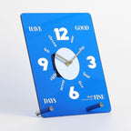 wozoom Modern Minimalist Desk Clock Acrylic Mirror Table Clock With Silent Non-Ticking Quartz Movement Blue