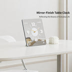 wozoom Modern Minimalist Desk Clock Acrylic Mirror Table Clock With Silent Non-Ticking Quartz Movement