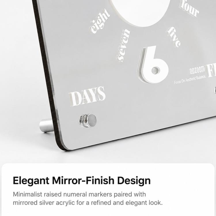 wozoom Modern Minimalist Desk Clock Acrylic Mirror Table Clock With Silent Non-Ticking Quartz Movement