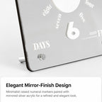 wozoom Modern Minimalist Desk Clock Acrylic Mirror Table Clock With Silent Non-Ticking Quartz Movement