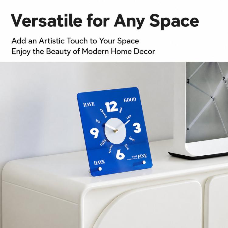 wozoom Modern Minimalist Desk Clock Acrylic Mirror Table Clock With Silent Non-Ticking Quartz Movement