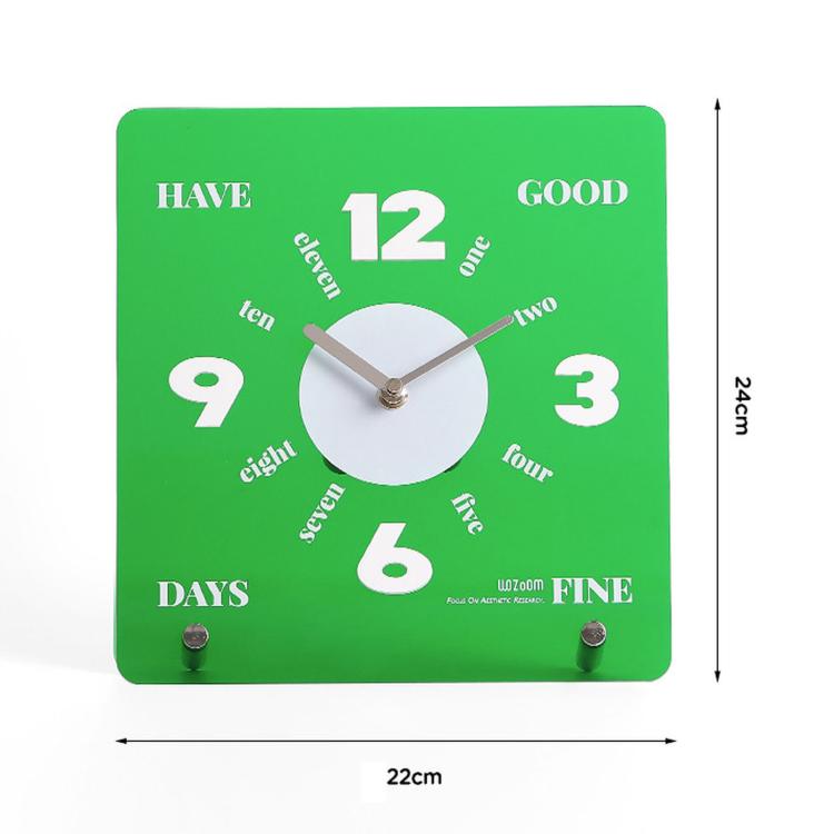 wozoom Modern Minimalist Desk Clock Acrylic Mirror Table Clock With Silent Non-Ticking Quartz Movement