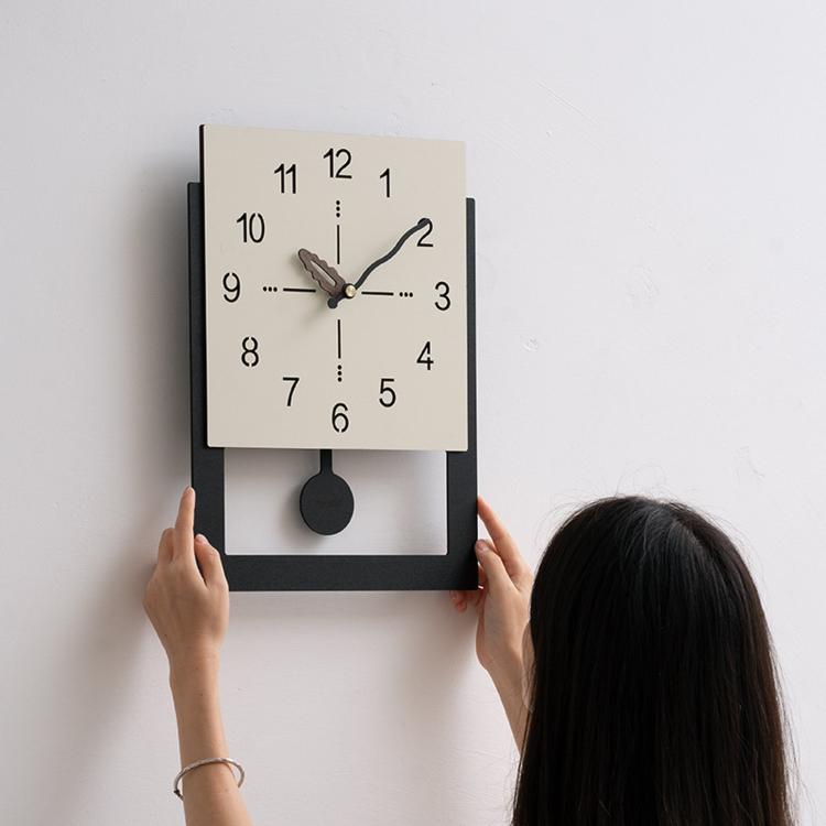 wozoom Minimalist Home Wall Clock Background Wall Decorative Clock, Cream White Standard, Cream White Swing, Pearl White Swing – Durable Build, Easy to Use