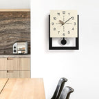 wozoom Minimalist Home Wall Clock Background Wall Decorative Clock, Cream White Standard, Cream White Swing, Pearl White Swing – Durable Build, Easy to Use