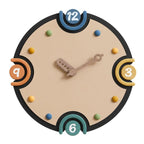 wozoom Modern Cream Style Wall Clock Colorful Wood Silent Non Ticking Decorative Clock