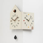 wozoom Modern Corner Double Sided Wall Clock Silent House Shaped Decorative Clock, Cream White Medium, Cream White Large, Yellow Medium, Yellow Large, White Medium, White Large Cream White Medium