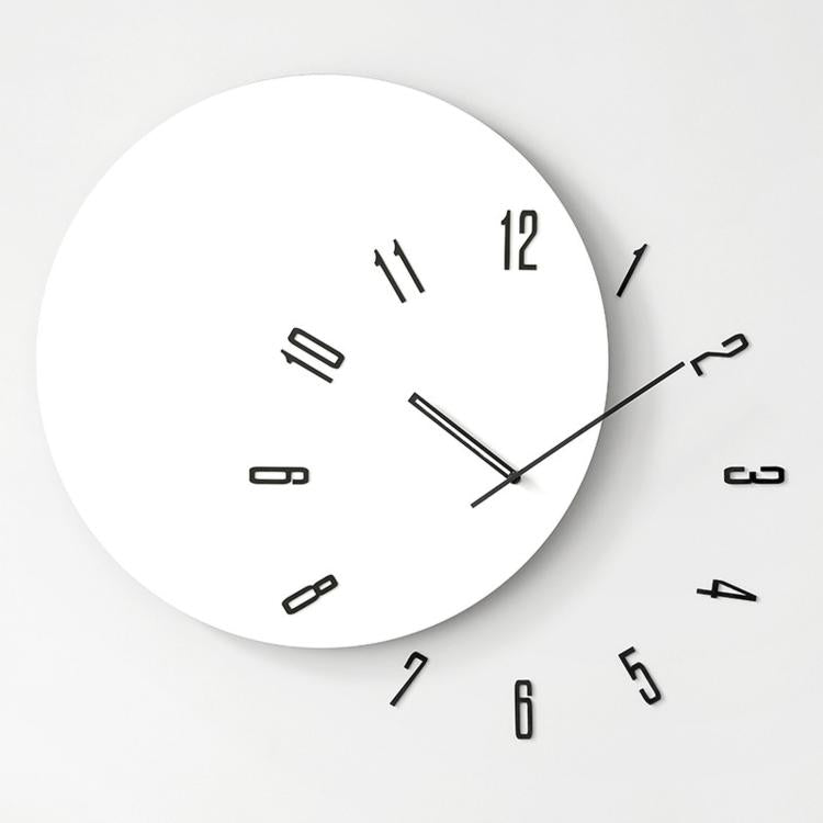 wozoom Living Room Modern Minimalist Wood Silent Decorative Clock White+Black Hands