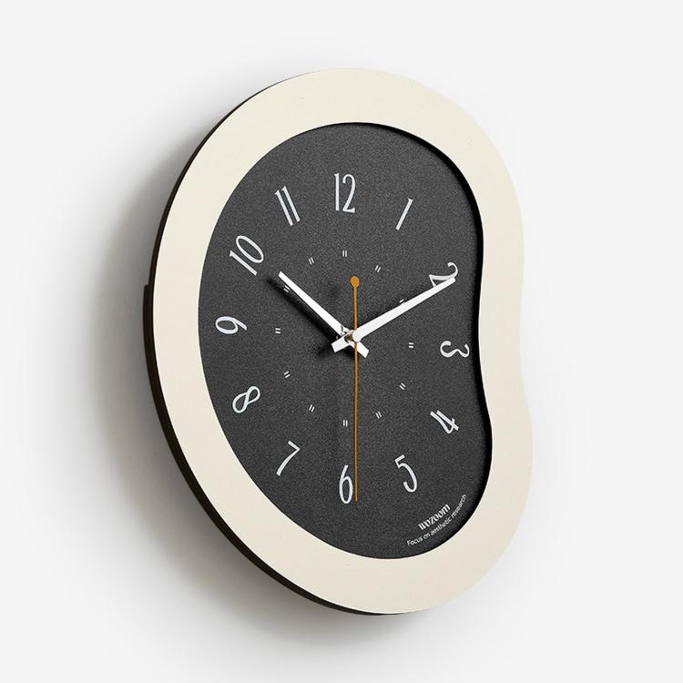 wozoom Living Room Modern Art Wall Clock Minimalist Cream Style Silent Decorative Clock, Flat Black, Framed Cream White, Framed Cream Brown, Framed Black, Dust-proof Cream White, Dust-proof Cream Brown, Dust-proof Black Flat Black