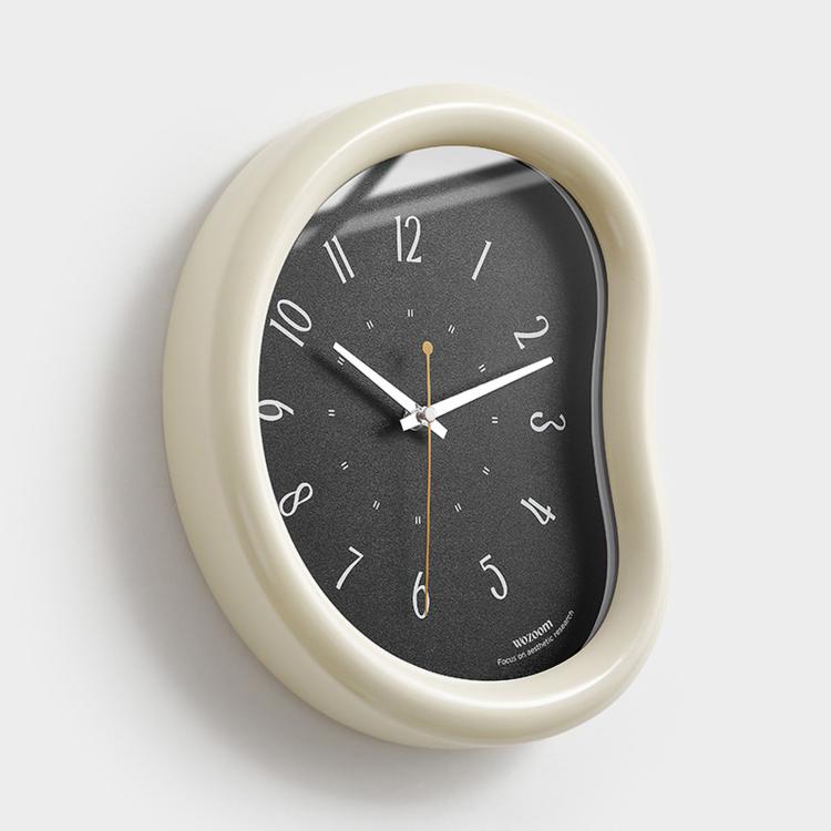 wozoom Living Room Modern Art Wall Clock Minimalist Cream Style Silent Decorative Clock, Flat Black, Framed Cream White, Framed Cream Brown, Framed Black, Dust-proof Cream White, Dust-proof Cream Brown, Dust-proof Black – Durable Build, Easy to Use Dust-proof Black
