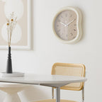 wozoom Living Room Modern Art Wall Clock Minimalist Cream Style Silent Decorative Clock, Flat Black, Framed Cream White, Framed Cream Brown, Framed Black, Dust-proof Cream White, Dust-proof Cream Brown, Dust-proof Black