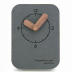 wozoom Silent Desk Clock Small Wooden Table Wall Clock Black