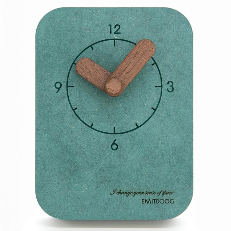 wozoom Silent Desk Clock Small Wooden Table Wall Clock – Durable Build, Easy to Use Green