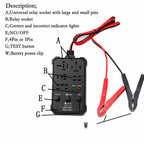 12V 24V Automotive Relay Tester 5-Socket Universal 4-Pin & 5-Pin Auto Relay Diagnostic Tool – Durable Build, Easy to Use