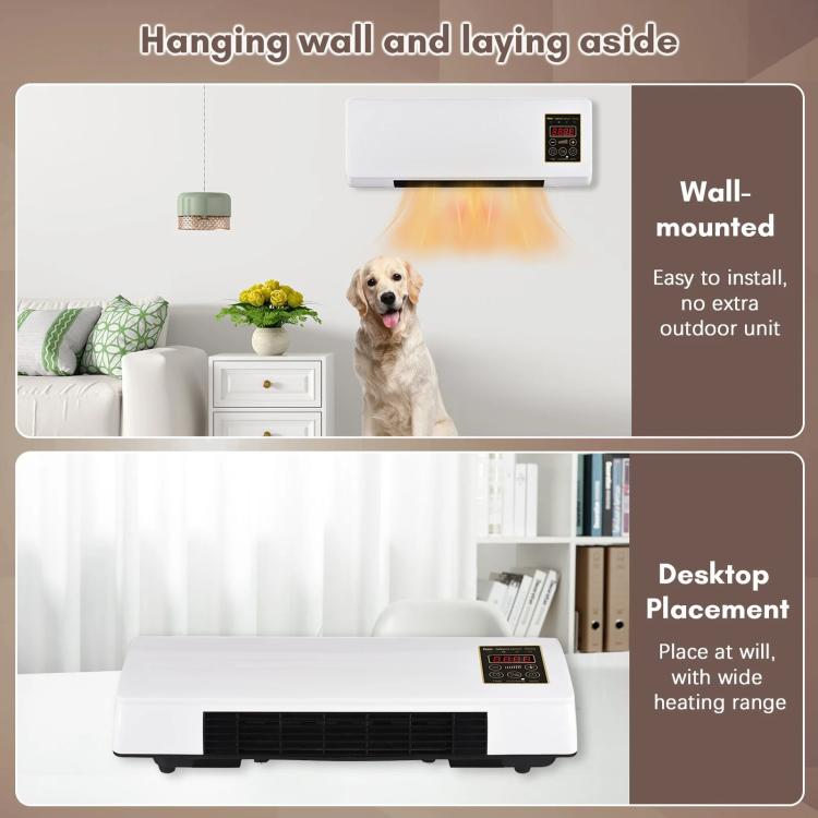 Wall Mounted Air Conditioner Fan Household Cooling & Heating Fan Electric Heater, EU Plug, UK Plug, US 110V 2-Pin Plug, US 110V 3-Pin Plug, AU Plug, Natural Gentle Breeze US 3-Pin Plug – TPU