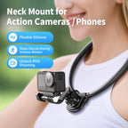 Silicone Neck Mount Holder for Action Camera Flexible POV 360-degree Rotatable Collar Mount, Full Kit, Standard Kit, Basic Kit – Durable Build, Easy to Use